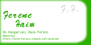 ferenc haim business card